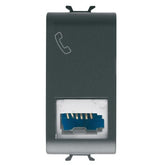Korus-Israeli telephone socket 1 module matte/satin black